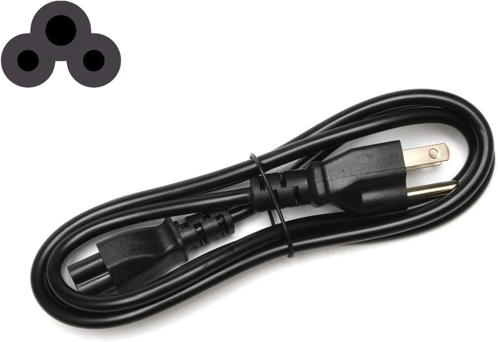 Universal laptop power cable 3 pin replacement cord