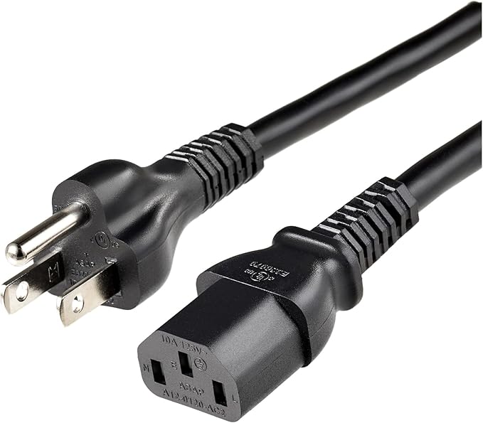 Computer power cable with IEC C13 connector