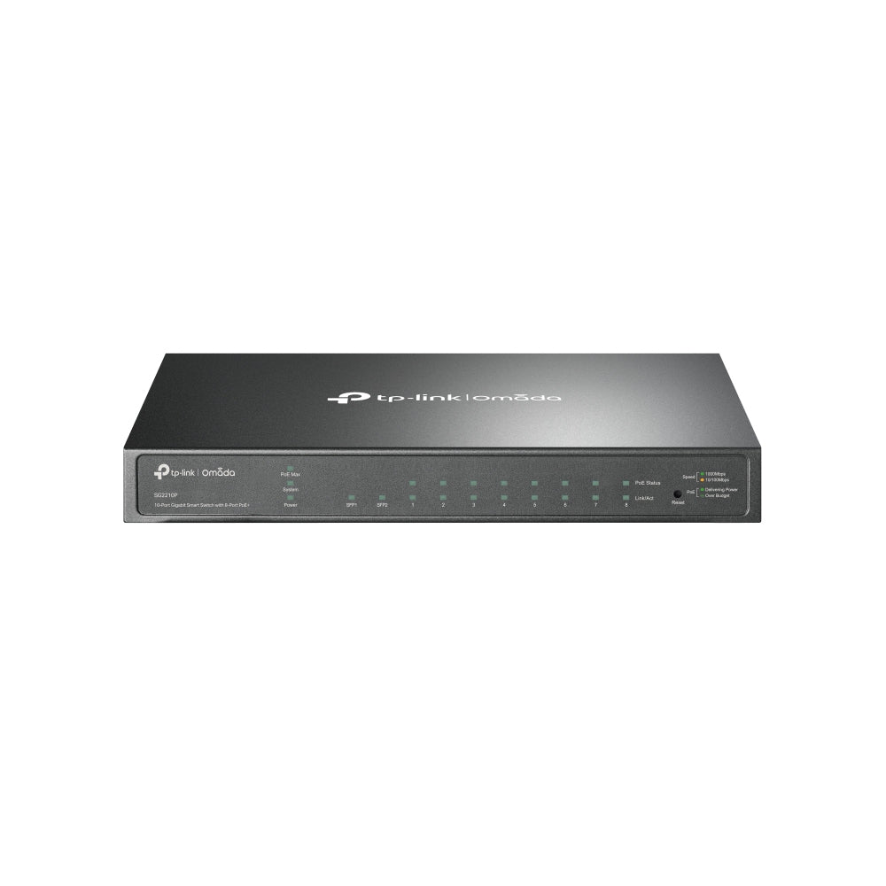 TP-LINK TL-SG2210P 8-Port Gigabit Smart PoE Switch with 2 Combo SFP Slots