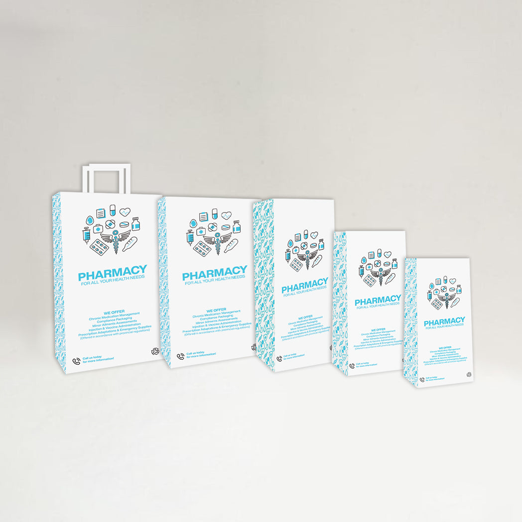 Pharmacy Paper Shopping Bag for Healthcare Retailers
