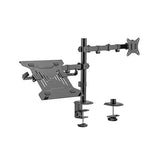 STEEL MONITOR ARM WITH LAPTOP TRAY For most 17”-32” MONITORS