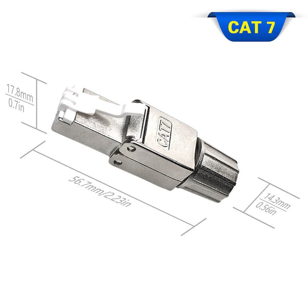 Tool-Free CAT7 RJ45 Connector for Shielded Ethernet Cable