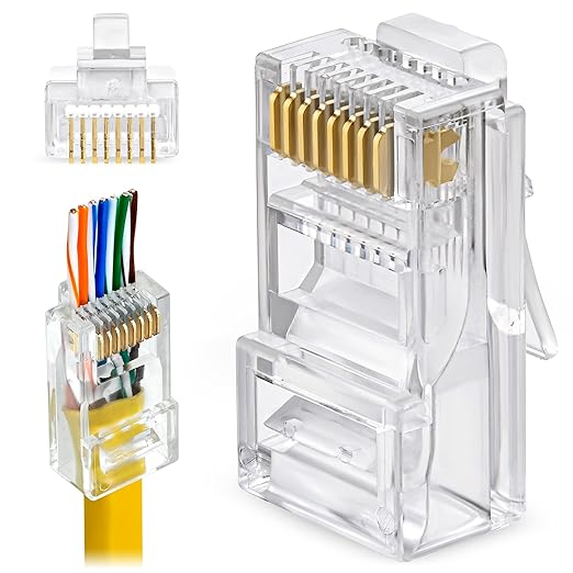 RJ45 Cat6 Pass Through Connectors (100 pcs)