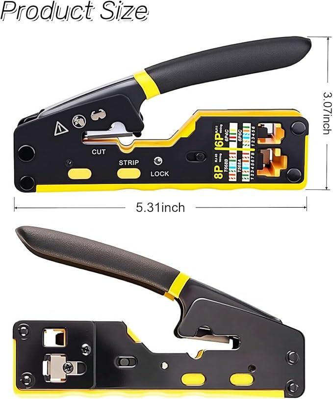 RJ45 Pass Through Crimp Tool, RJ45 Cat5 Cat6 Cat7 Crimping Tool, RJ11 Crimping Tool